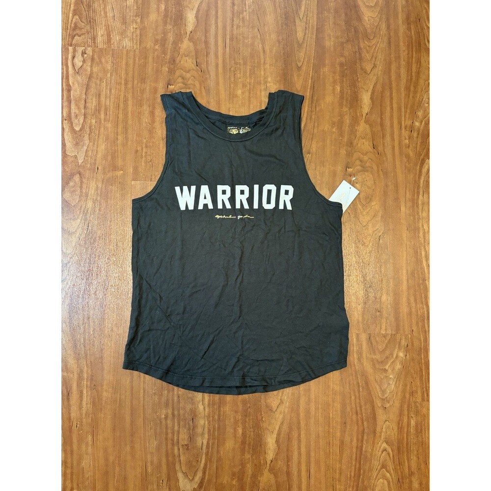 Spiritual Gangster Knit Tank Top Women Small black Warrior Yoga Gym Nylon USA